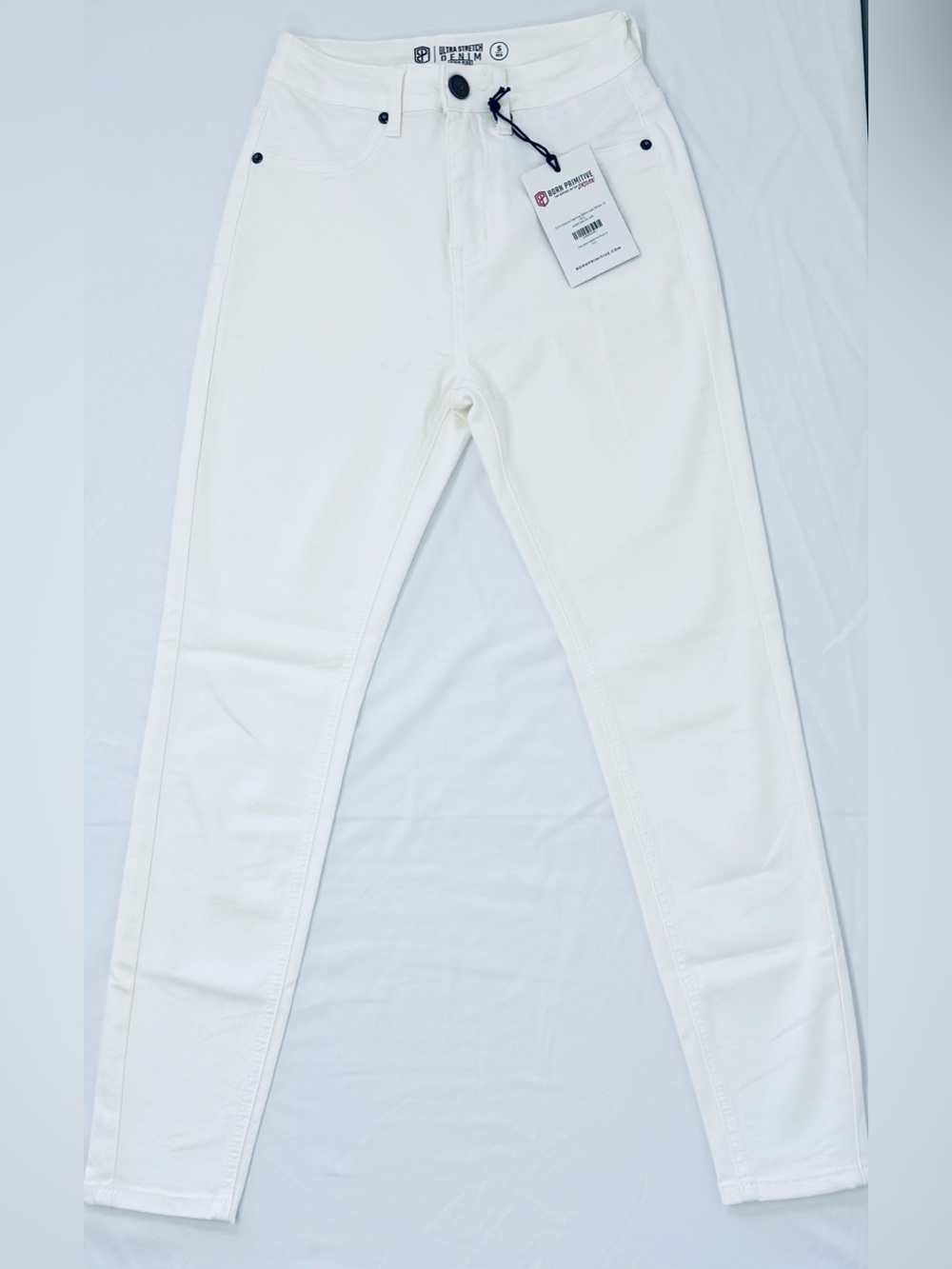 NWT Born Primitive woman’s Flex Stretchy High-Rise white Skinny Jeans size small